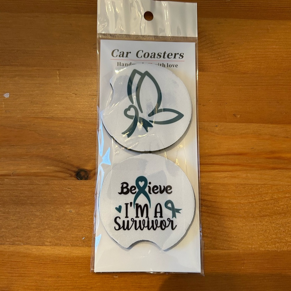 Car coaster “ovarian cancer”